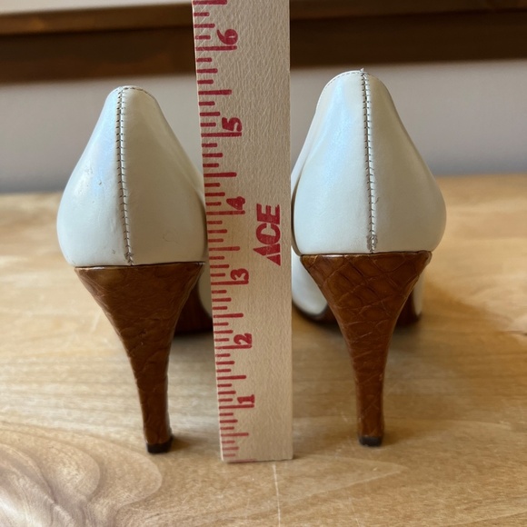 SOLD RALPH LAUREN PURPLE LABEL PUMPS 6B LEATHER CROC CLASSIC CAREER DESIGNER - Picture 6 of 11